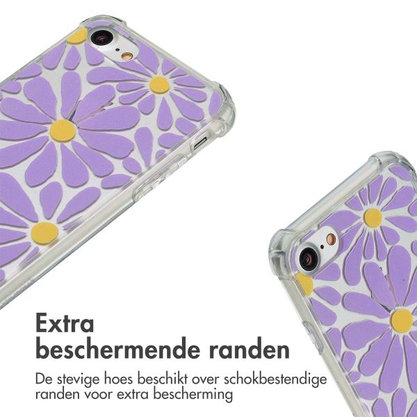 imoshion Design hoesje met koord Apple iPhone SE (2022 / 2020) / 8 / 7 - Tropical Violet Flowers Connect