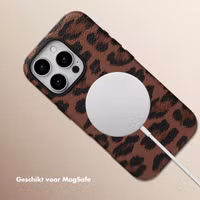 Selencia Sabi Backcover Panterprint met MagSafe Apple iPhone 16 Pro - Mocha Brown