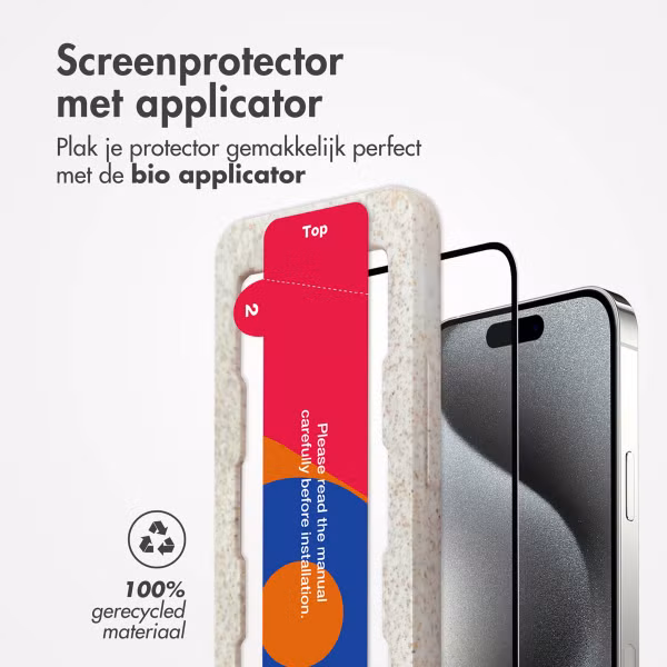 Accezz Gehard Glas Full Cover Screenprotector met applicator Apple iPhone 15 - Transparant
