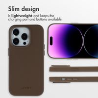 Accezz Leather Back Cover with MagSafe Apple iPhone 14 Pro - Coffee Brown