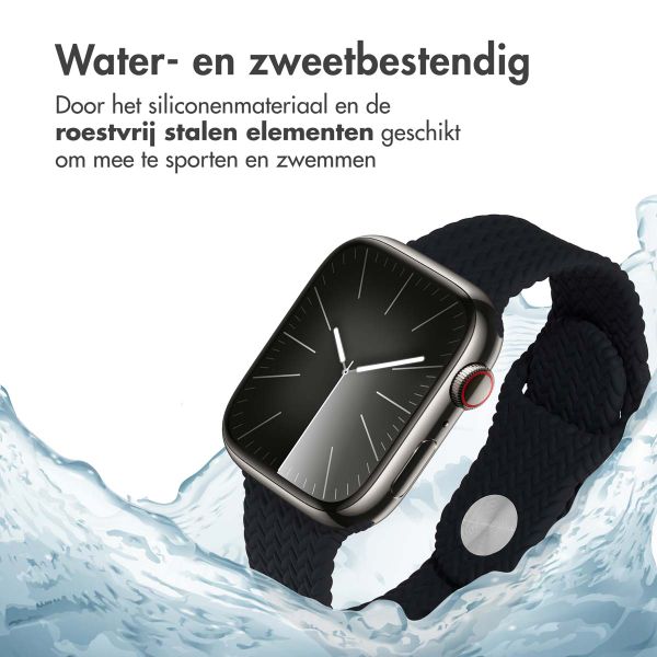 imoshion Siliconen geweven bandje Apple Watch Series 1 t/m 9 / SE (38/40/41 mm) | Series 10 / 11 (42 mm) - Zwart