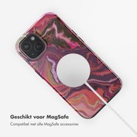 Selencia Vivid Tough Backcover met MagSafe iPhone 15 - Marble Purple