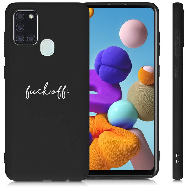 imoshion Design hoesje Samsung Galaxy A21s - Fuck Off - Zwart