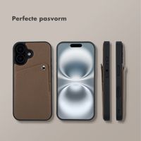 Selencia Riva Backcover met Pashouder Apple iPhone 16 - Mocha Brown