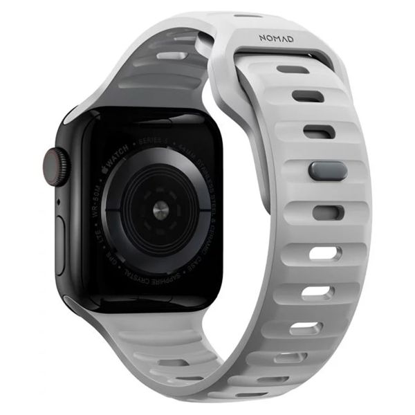 Nomad Sport band FKM Apple Watch Series 1 t/m 9 / SE (38/40/41 mm) | Series 10 (42 mm) - Lunar Grey