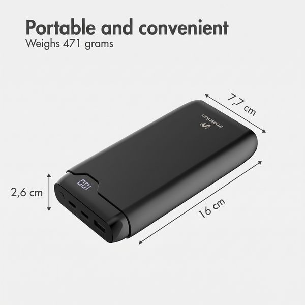 imoshion Powerbank 27,000 mAh - Quick Charge and Power Delivery - Black