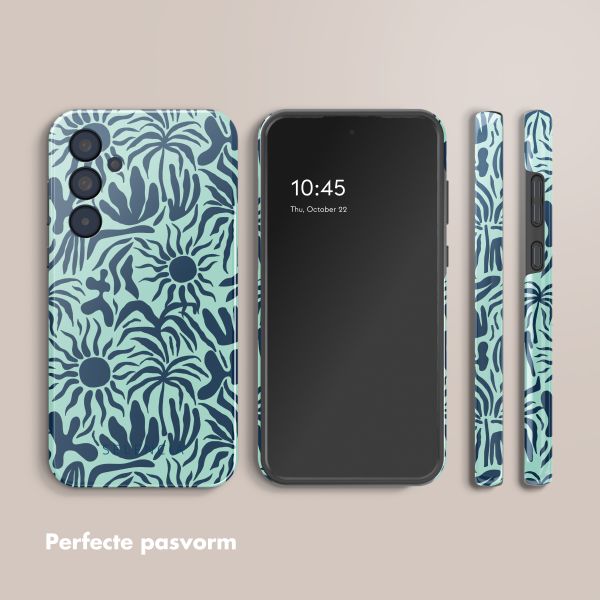 Selencia Vivid Tough Backcover Samsung Galaxy A35 - Tropical Vibes Light Blue