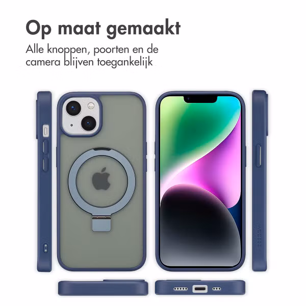 Accezz Ring Stand Backcover met MagSafe Apple iPhone 14 - Blauw