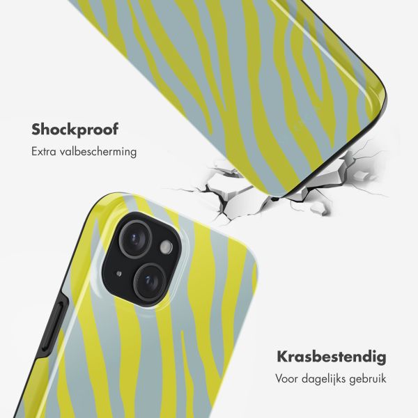 Selencia Vivid Tough Backcover met MagSafe iPhone 15 - Zebra Winter Sky Titanium Yellow