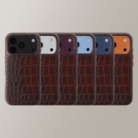 Selencia Croco Backcover met MagSafe Apple iPhone 18 Pro Max / 17 Pro Max - Choco Brown
