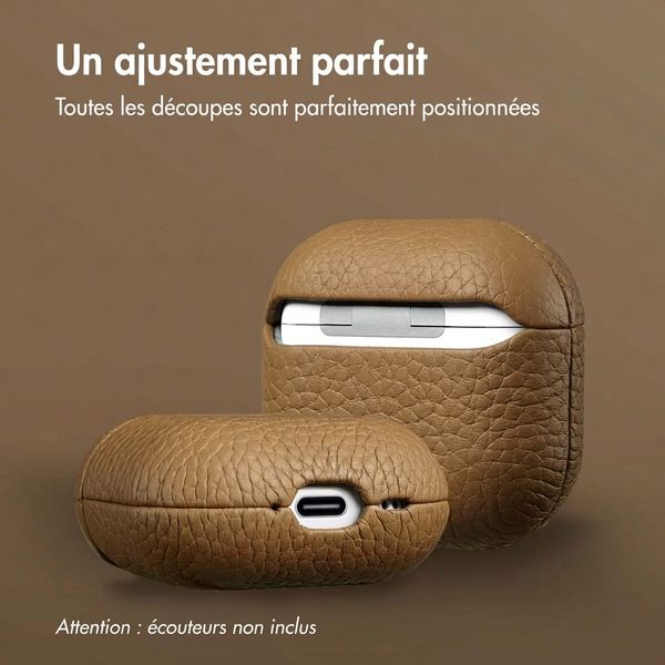Accezz Echt Leren Case  Apple Airpods 4 - Taupe