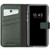 Selencia Echt Leren Bookcase Apple iPhone 12 (Pro) - Groen