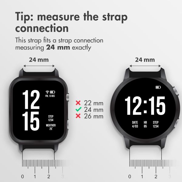 imoshion Stalen bandje  - Universeel 24 mm aansluiting - Zilver
