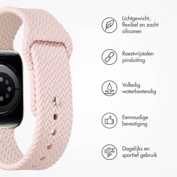 imoshion Siliconen geweven bandje Apple Watch Series 1 t/m 9 / SE (38/40/41 mm) | Series 10 (42 mm) - Roze