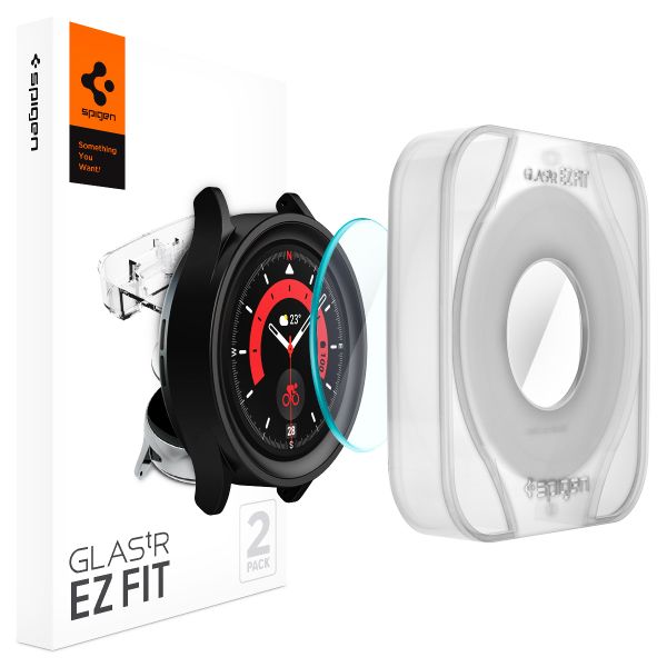 Spigen EZ FIT Glas.tR Screenprotector met applicator Samsung Galaxy Watch 5 Pro - 45 mm - Transparant