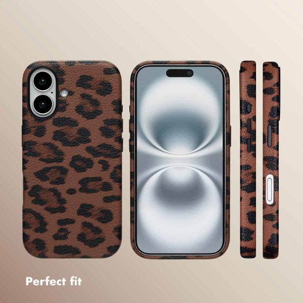 Selencia Sabi Back Cover Panther Print with MagSafe Apple iPhone 16 - Mocha Brown