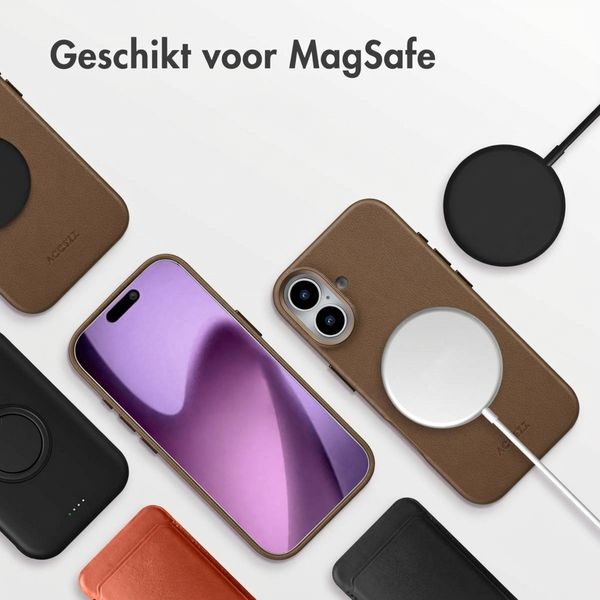 Accezz MagSafe Leather Backcover Apple iPhone 17 - Coffee Brown