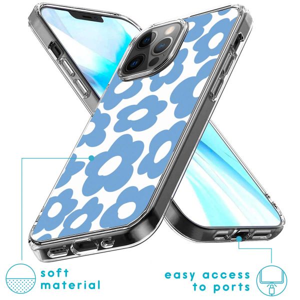 imoshion Design hoesje Apple iPhone 12 (Pro) - Retro Blue Flowers