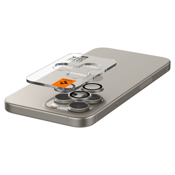 Spigen GLAStR EZ Fit Optik Pro Camera Protector 2 Pack Apple iPhone 15 Pro / 15 Pro Max - Natural Titanium