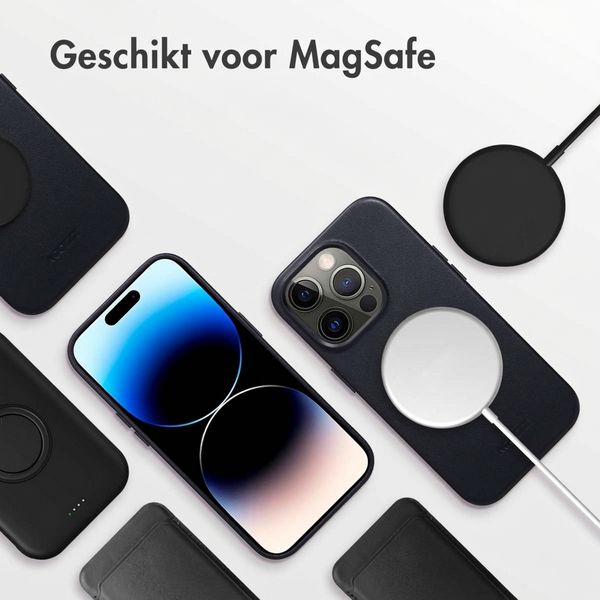 Accezz MagSafe Leather Backcover Apple iPhone 14 Pro - Onyx Black