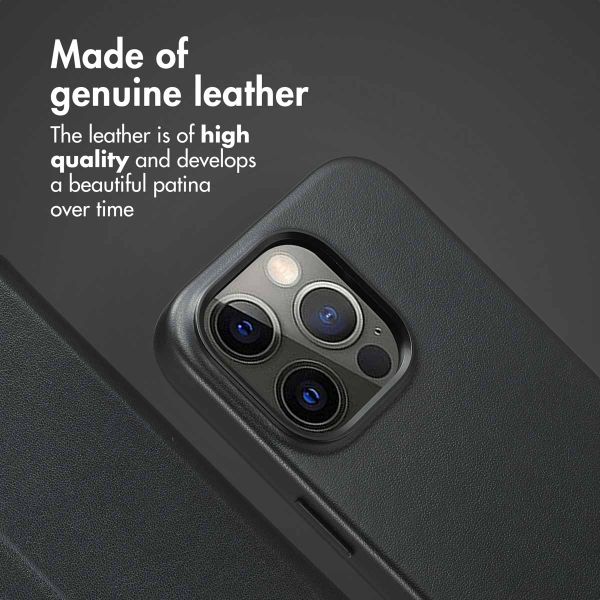 Accezz 2-in-1 Leather Bookcase with MagSafe Apple iPhone 14 Pro - Onyx Black
