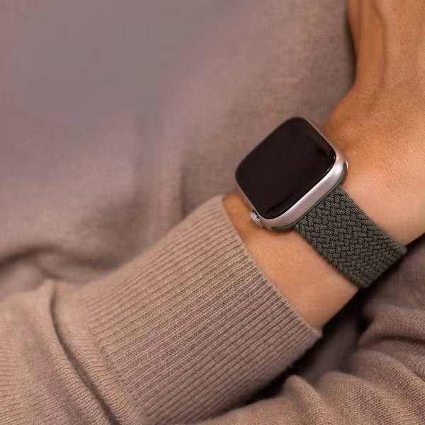 imoshion Nylon geweven bandje Apple Watch Series 1 t/m 11 / SE / Ultra (44/45/46/49 mm) - Donkergroen