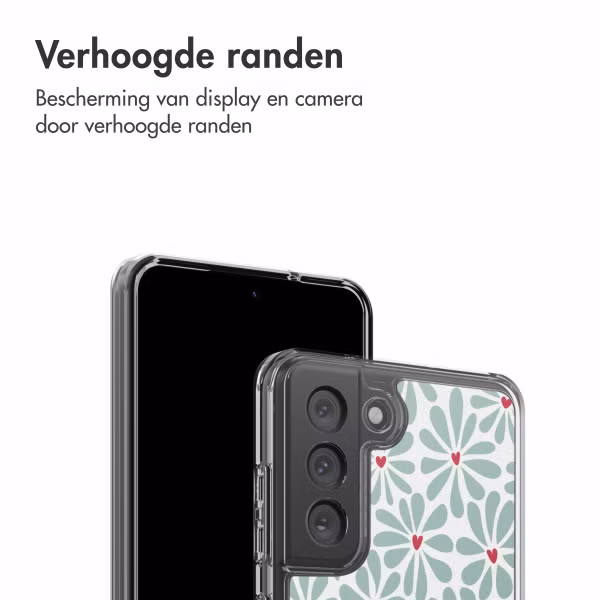 imoshion Design hoesje Samsung Galaxy S21 FE - Bloom Love Sage Green