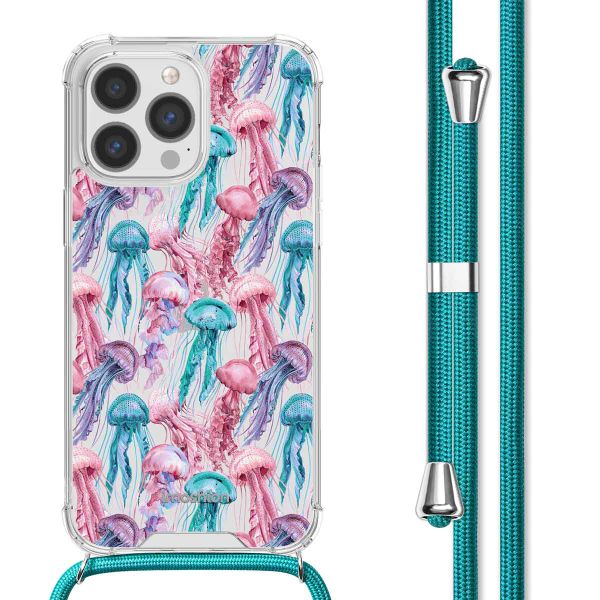 imoshion Design hoesje met koord iPhone 13 Pro Max - Jellyfish Watercolor