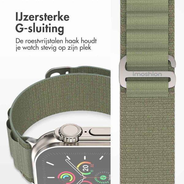 imoshion Nylon Alpine bandje Apple Watch Series 1 t/m 11 / SE / Ultra (44/45/46/49 mm) - Olive Green