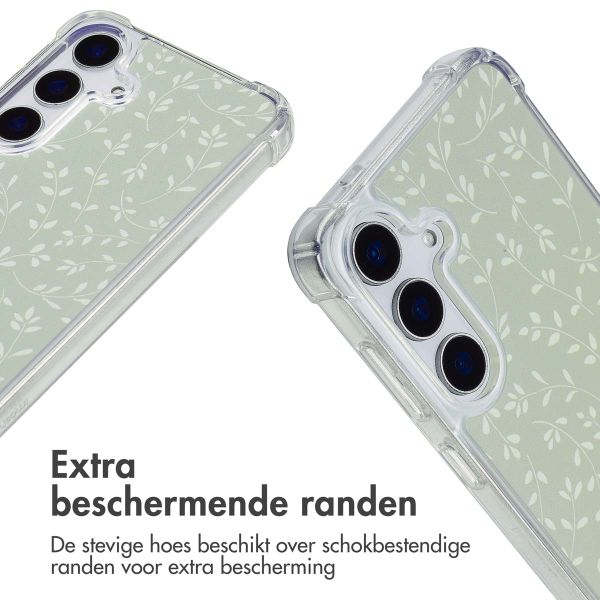 imoshion Design hoesje met koord Samsung Galaxy S25 - Smoke Green Flowers