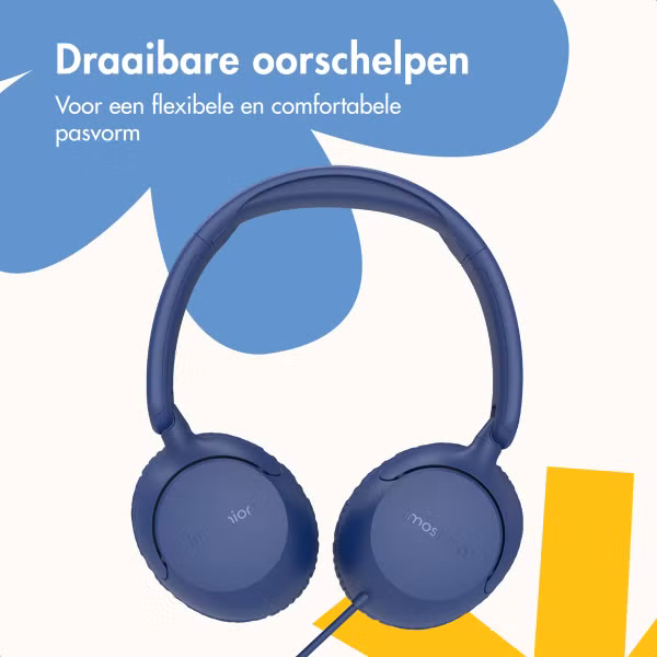 imoshion Kinderkoptelefoon met Draad - AUX kabel - Decibelbegrenzer - Denim Blue