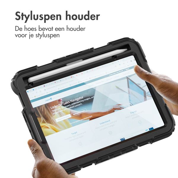 Accezz Rugged Backcover met schouderstrap Apple iPad Mini 7 (2024) / iPad Mini 6 (2021) - Zwart