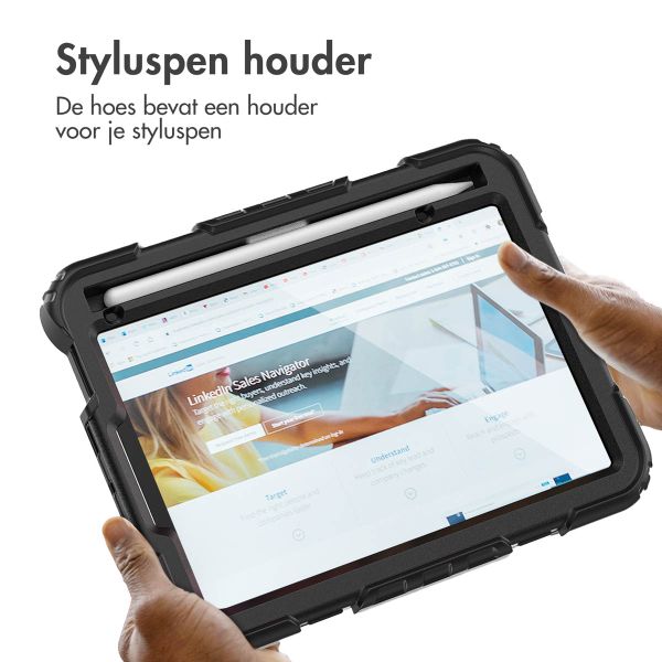 Accezz Rugged Backcover met schouderstrap iPad Mini 7 (2024) / iPad Mini 6 (2021) - Zwart