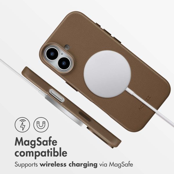 Accezz Leather Back Cover with MagSafe Apple iPhone 17 - Coffee Brown