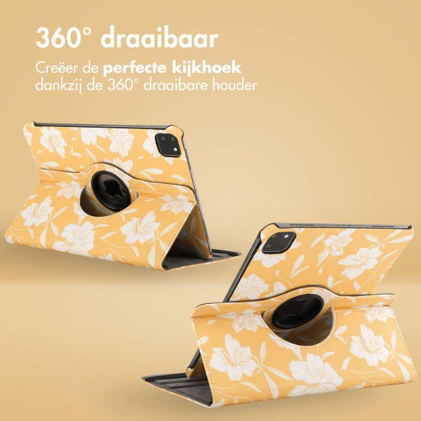 imoshion 360° Draaibare Design Bookcase Apple iPad Pro 11 (2024) M4 - Yellow Flowers