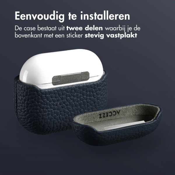 Accezz Echt Leren Case AirPods 3 - Donkerblauw