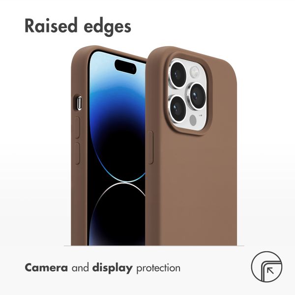 Accezz Liquid Silicone Back Cover with MagSafe Apple iPhone 14 Pro - Light Brown