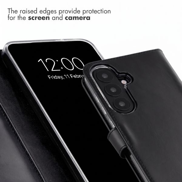 Selencia Genuine Leather Book Case Samsung Galaxy S26 FE - Black