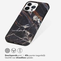 Selencia Aurora Fashion Backcover iPhone 14 Pro Max - Duurzaam hoesje - 100% gerecycled - Zwart Marmer