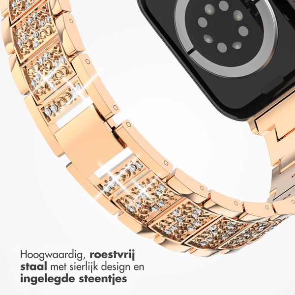 Selencia Sparkle schakelband Apple Watch Series 1 t/m 9 / SE (38/40/41 mm) | Series 10 / 11 (42 mm) - Rosé Goud