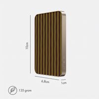 Selencia Vivid Powerbank 5.000 mAh - Draadloze Powerbank - MagSafe en Qi - Desert Gold / Bonbon Stripe Matcha