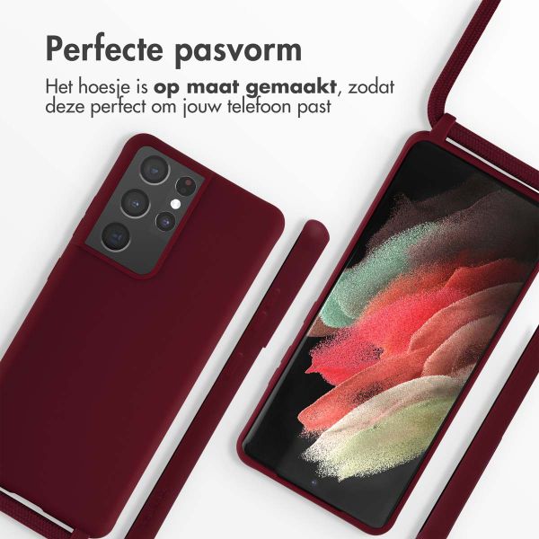 imoshion Siliconen hoesje met koord Samsung Galaxy S21 Ultra - Donkerrood