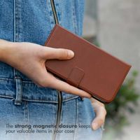 Selencia Genuine Leather Book Case Apple iPhone 16 Pro Max - Light brown