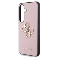 Guess 4G Metal Logo Saffiano Backcover Samsung Galaxy S25 - Roze
