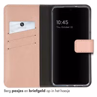 Selencia Echt Leren Bookcase Samsung Galaxy S23 - Roze