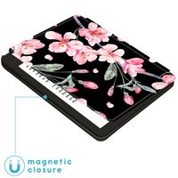 imoshion Design Slim Hard Case Sleepcover met stand Kobo Sage / Tolino Epos 3 - Blossom Watercolor Black