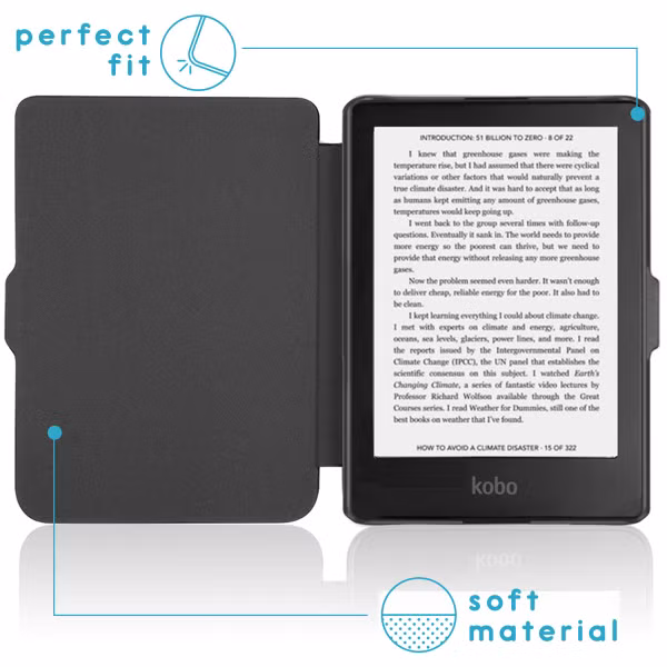 imoshion Slim Hard Case Bookcase Kobo Clara 2E / Tolino Shine 4 - Lichtblauw