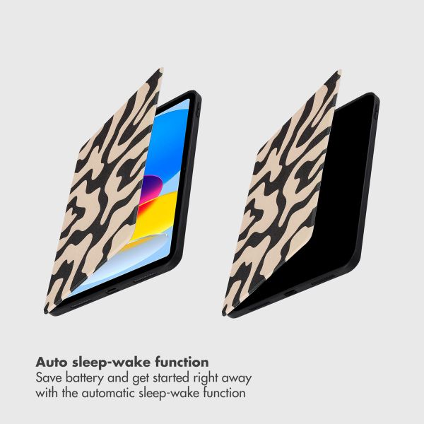 Selencia Vivid Tablet Case Apple iPad 11 (2025) 11 inch A16 / iPad 10 (2022) 10.9 inch - Art Wave Black