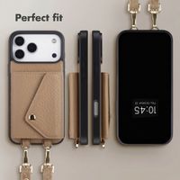 Selencia Sera Phone Case with Cord and Envelope Card Holder Apple iPhone 18 Pro / 17 Pro - Taupe
