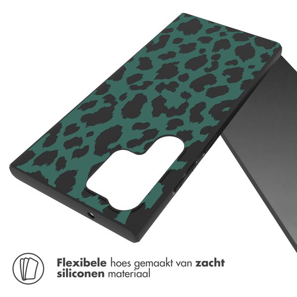 imoshion Design hoesje Samsung Galaxy S23 Ultra - Luipaard - Groen / Zwart